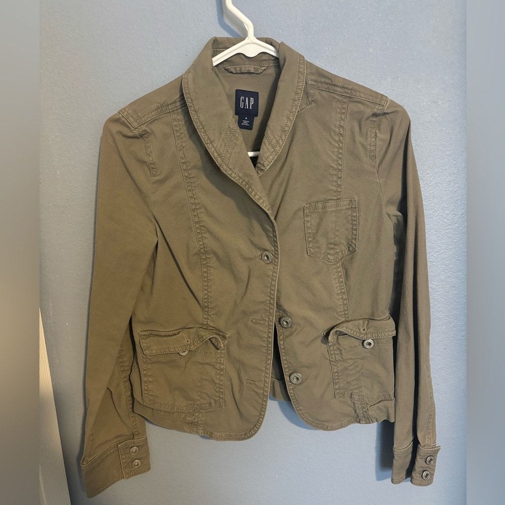 Dark green cotton blazer from Gap